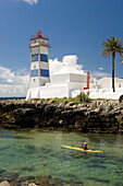 The lighthouse Farol de Santa Marta. City of Cascais. Coast of Lisbon. Portugal