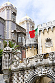 The Pena National Palace (Portuguese: Palácio Nacional da Pena) is the oldest palace of the European Romanticism. UNESCO World Heritage Site. Sintra. Coast of Lisbon. Portugal