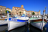 'France, Provence, Bouches du Rhône, La Ciotat, fishing boats (''pointus'') in harbor'