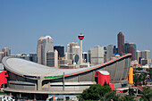 Canada, Alberta, Calgary, skyline & Saddledome