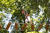 France, Le Fayet, Forest adventure course