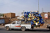 YEMEN, SANAA, Empty containers