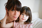 Mother and daughter, portrait ,indoors