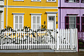 Chile, Valparaiso, colored house facades