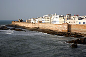 Africa, Maghreb, North africa,Morocco, Essaouira, the city and walls seen from the skala of the harbour
