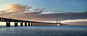 Bridge Between Sweden and Denmark at Sunset