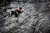 Woman Rock Climbing