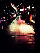 Rainy Street at Night, Stockholm, Sweden