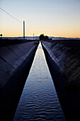 Irrigation Canal at Sunset, Calipatria, California, USA