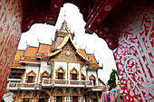 Aussenansicht der Tempelanlage Wat Bupparam, Chiang Mai, Thailand, Asien