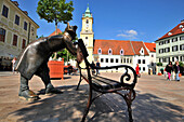 Marktplatz mit Rathaus in der Altstadt, Bratislava, Slowakei, Europa