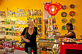 Women in a shop at Rose Street, Cape Town, South Africa