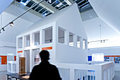 Deutsches Architekturmuseum, 3. Obergeschoss, Haus-im-Haus, DAM Preis für Architektur in Deutschland, Architekt O.M. Ungers, Frankfurt am Main, Hessen, Deutschland, Europa
