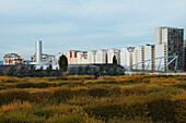 Power station by residential area