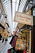 Passage Jouffroy 1845 commercial passageway between Boulevard Montmartre at Grande-Batelire street, Paris France