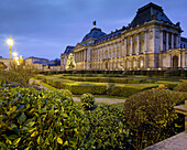 Royal Palace at night, Brussels, Belgium, Europe