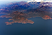 Luftaufnahme, Scandola Naturschutzgebiet, Korsika, Frankreich