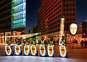 Group of Segway Drivers, Piano House, Old Potsdam Street, Kollhoff Tower, Potsdam Place, Festival of Lights, Berlin, Germany