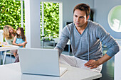 Man working on a laptop