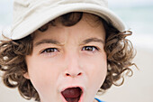 Portrait of a boy shouting