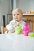 Boy sitting at a dining table