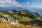 Lake Zireiner See and Inn valley, Rofan range, Brandenberg Alps, Tyrol, Austria