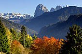 Autumn in the mountains, Lajen, Sellastock massif, Dolomites, South Tyrol, Trentino-Alto Adige, Italy