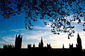 Houses of Parliament silhouette, London, UK