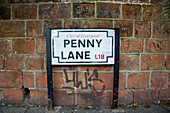 United Kingdom, Liverpool, Penny Lane, Immortalized Street By Paul Mccartney, United Kingdom, Liverpool, Penny Lane