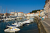 Boats in the harbour, Piran, Primorska, Slovenia.