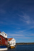 Traditional Swedish housing, Gullholmen, Bohuslan Archipelago, Sweden.