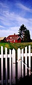 Red house and white picket fence, Sweden
