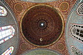 Detail of domed ceiling in the Harem of the Tokapi Palace, Istanbul, Turkey.