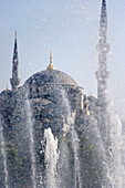 Blue Mosque as seen through fountain, Istanbul, Turkey