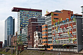 Buildings of the Medienhafen, Düsseldorf, Germany, Europe