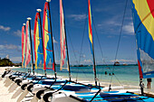 Maldives, catamarans on the beach