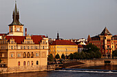 Czech Republic, Prague, Novotneho Lavka jetty, Smetana Museum, Vltava River