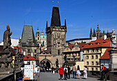 Czech Republic, Prague, Charles Bridge, Lesser Town Bridge Tower