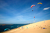 France, Aquitaine, Gironde (33) - Le Pyla sur Mer, Dune du Pilat and Bassin d'Arcachon, paragliding