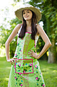 Young woman with garden apron