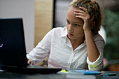 Girl using laptop