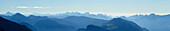 View from mount Niesen over mountain scenery, UNESCO World Heritage Site Jungfrau-Aletsch protected area, Bernese Oberland, canton of Bern, Switzerland