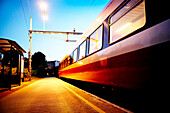 Train at Station at Night