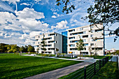 Moderne Häuser am Killesberg, Stuttgart, Baden-Württemberg, Deutschland