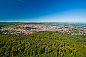 View towards Stuttgart from the television tower, Baden-Wurttemberg, Germany