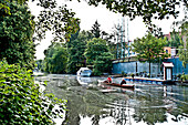 Rower on the Ernst-August-Canal, Wilhelmsburg, Hamburg, Germany