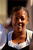 Waitress at the Paulaner Biergarden, Victoria and Albert Waterfront, Cape Town, Western Cape, South Africa, RSA, Africa