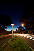 Pass-street Kloof Road leading from Cape Town to Camps Bay after sun-set, Cape Town, Western Cape, South Africa, RSA, Africa