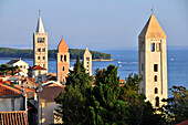 View over the town of Rab, Rab Island, Kvarnen Gulf, Croatia