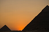 Detail of the Pyramids at dusk, Giza, Cairo, Egypt